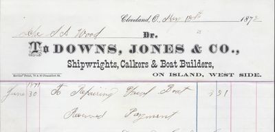 Downs, Jones & Co. to S. A. Wood, Receipt