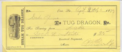 Dragon, Tug to Jura, Receipt