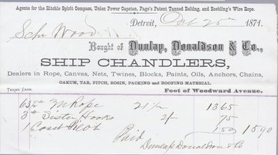 Dunlap, Donaldson & Co. to S. A. Wood, Receipt