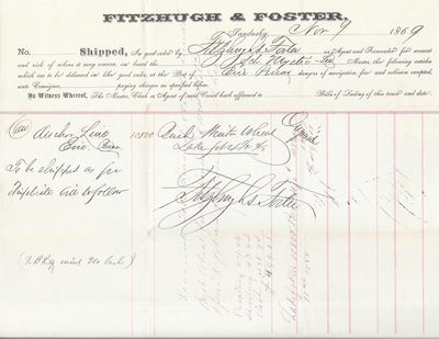 Fitzhugh & Foster to Mystic, Receipt