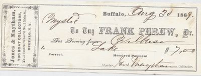 Frank Perew, Tug to Mystic, Receipt