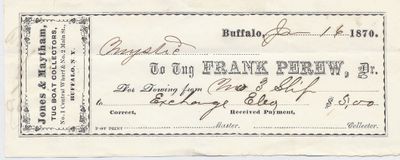 Frank Perew, Tug to Mystic, Receipt