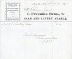 Freeman Bros. to Jura, Receipt