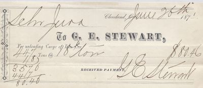 G. E. Stewart to Jura, Receipt