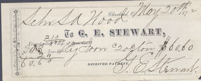 G. E. Stewart to S. A. Wood, Receipt