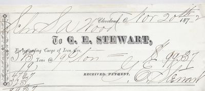 G. E. Stewart  to S. A. Wood, Receipt