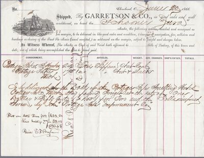 Garretson & Co. to Jura, Bill of Lading