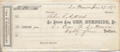 General Burnside, Tug to S. A. Wood, Receipt