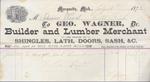 George Wagner to S. A. Wood, Receipt