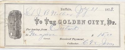 Golden City Tug to John B. Wilbor, Receipt