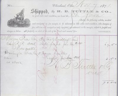 H. B. Tuttle Son to Jura, Bill of Lading