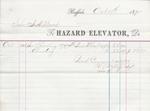 Hazard Elevator to S. A. Wood, Receipt