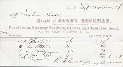 Henry Beckman to S. A. Wood, Receipt