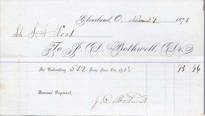 J. D. Bothwell to S. A. Wood, Receipt