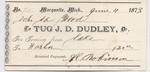 J. D. Dudley, Tug to S. A. Wood, Receipt