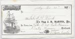 J. H. Martin, Tug to S. A. Wood, Receipt