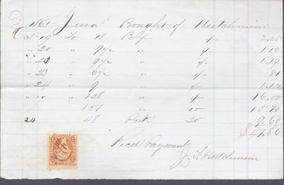 J. T. Hutchinson to Jura, Receipt