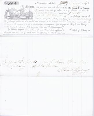 Jackson Iron Company to Jura, Bill of Lading