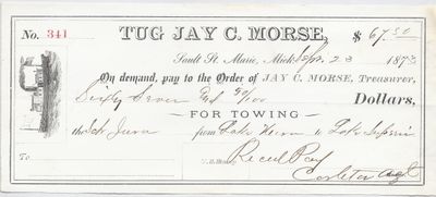 Jay C. Morse, Tug to Jura, Receipt