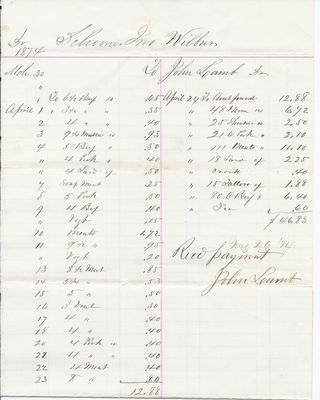 John Lamb to John B. Wilbor, Receipt