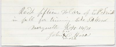 John O'Hara to S. A. Wood, Receipt