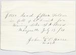 John O'Harra to S. A. Wood, Receipt