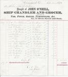 John O'Neill to John B. Wilbor, Receipt