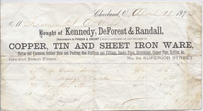 Kennedy, DeFoest & Randall to S. A. Wood, Receipt