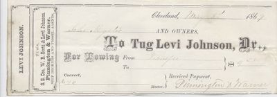 Levi Johnson, Tug to Mystic, Receipt