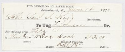 Levi Johnson, Tug to S. A. Wood, Receipt