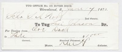 Levi Johnson, Tug to S. A. Wood, Receipt