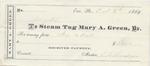 Mary A. Green, Tug to Mystic, Receipt