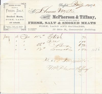 McPherson & Tiffnay to Mystic, Receipt