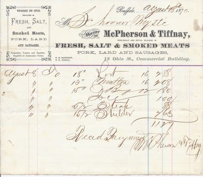 McPherson & Tiffnay to Mystic, Receipt