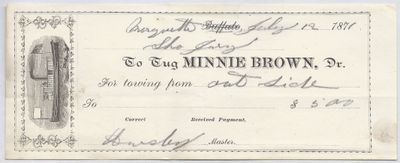 Minnie Brown, Tug to Jura, Receipt