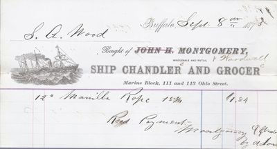 Montgomery & Wardwell to S. A. Wood, Receipt