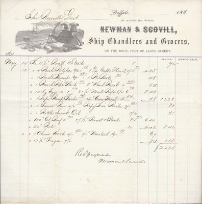 Newman & Scovill to Russell Dart, Receipt