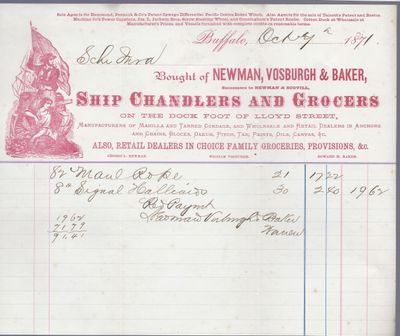 Newman, Vosburgh & Baker to Jura, Receipt