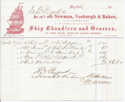 Newman, Vosburgh & Baker to Mystic, Receipt