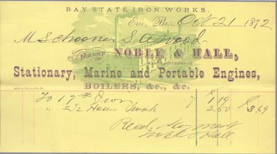 Noble & Hall to S. A. Wood, Receipt