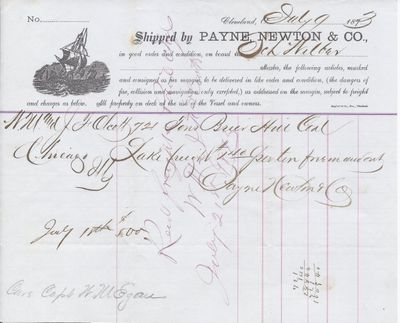 Payne, Newton & Co. to John B. Wilbor, Bill of Lading