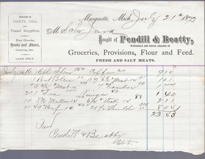 Pendill & Beatty to Jura, Receipt