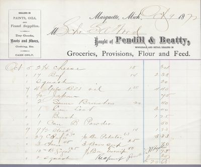 Pendill & Beatty to S. A. Wood, Receipt