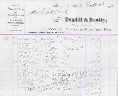 Pendill & Beatty to S. A. Wood, Accounts