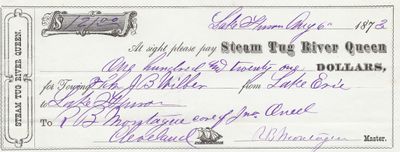 River Queen Tug to John B. Wilbor, Receipt