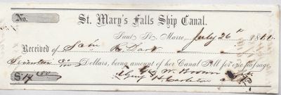 St Mary's Ship Canal to Russell Dart, Receipt