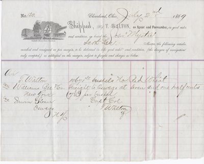 T. Walton to Mystic, Bill of Lading