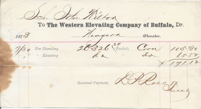 The Western Elevating Company of Buffalo to John B. Wilbor, Receipt