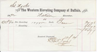 The Western Elevating Company of Buffalo to Mystic, Receipt