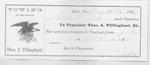 Thomas A. Tillinghast, Tug to S. A. Wood, Receipt